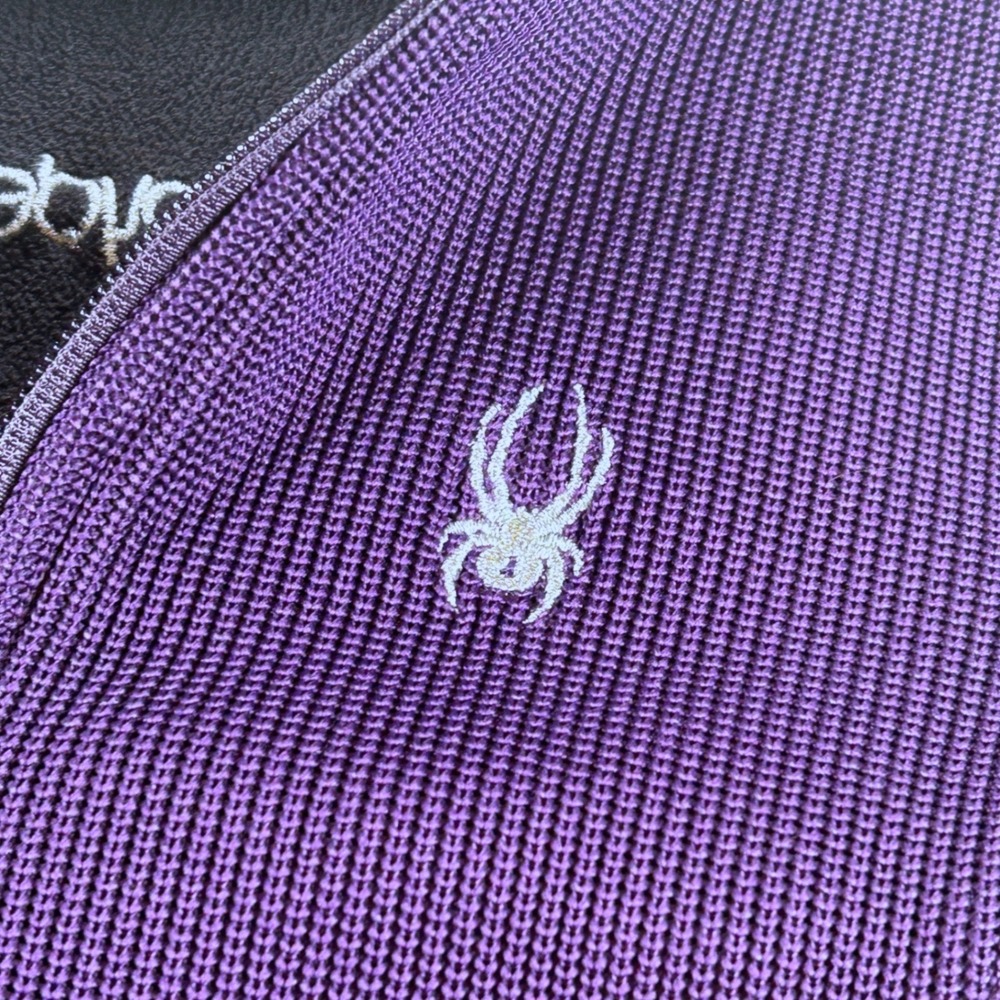 Spyder Full Zip Sweater Jacket Women S Purple Ribbed Knit Gorpcore Athleisure - Picture 4 of 16